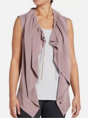 CALIA by Carrie Underwood Dusty Mauve Open-Front Draped Vest